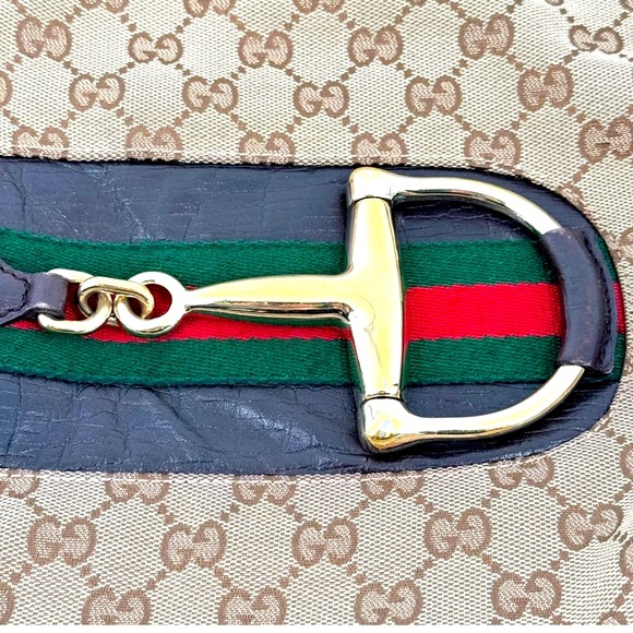 Authentic Gucci GG Shoulder Bag Sherry Line Horsebit Brown - Picture 4 of 9